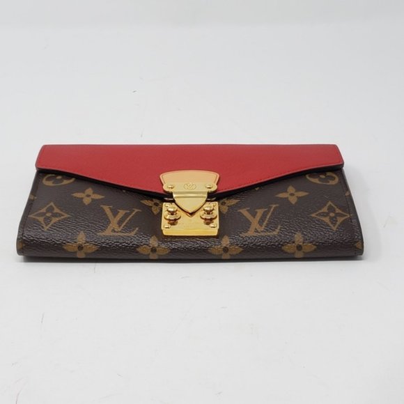 100% Auth Louis Vuitton Pallas Bifold Red Wallet - Picture 7 of 14